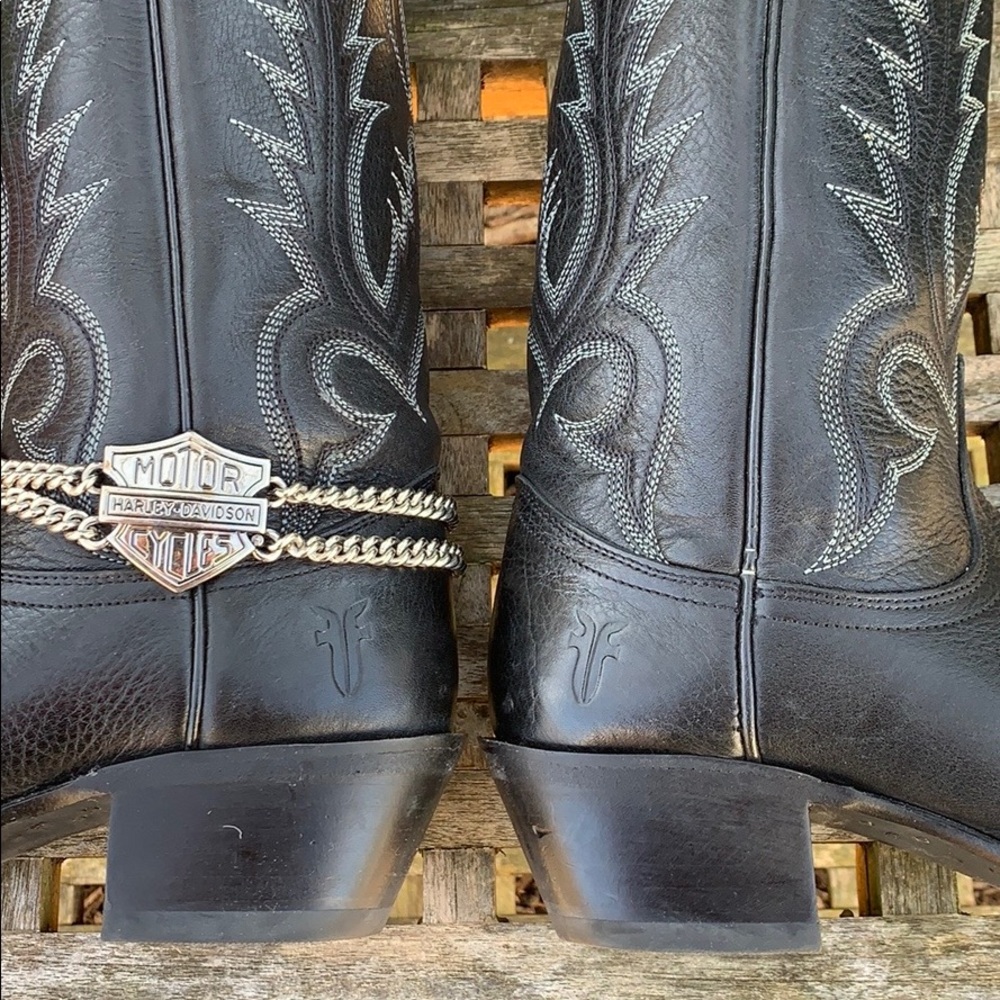FRYE Near-NEW Black Cowgirl Cowboy Western Boots, Size 6.5 - Picture 9 of 12